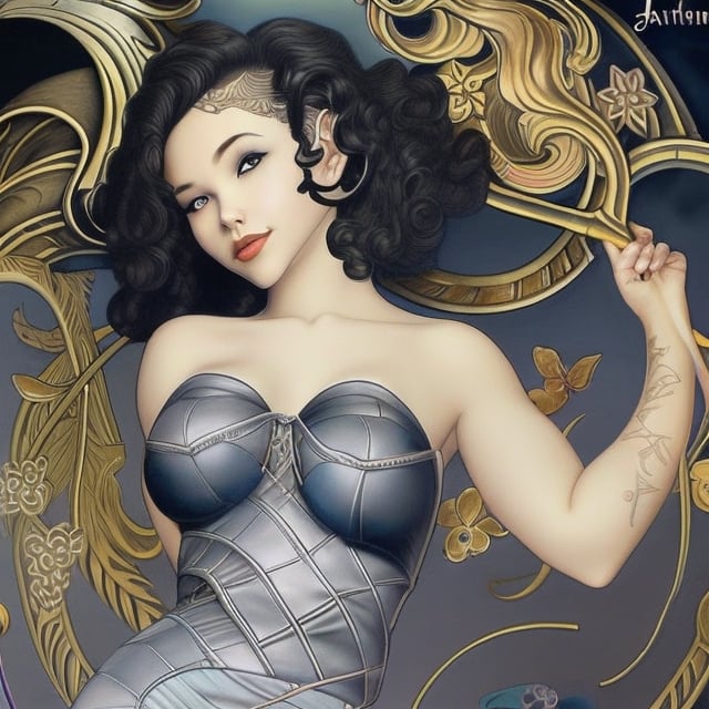 mehkadon ,88mm,album cover art ,curly hair,painting of a mehkadon ,black tshirt,, james jean and wlop, loish |, artgerm and james jean, james jean and peter mohrbacher, inspired by James Jean, by loish, benjamin lacombe, james jean andrei riabovitchev, james jean ”, james jean soft light 4k, james jean soft light 4 k