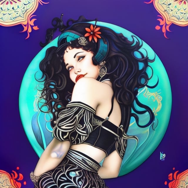 mehkadon ,88mm,album cover art ,curly hair,painting of a mehkadon ,black tshirt,, james jean and wlop, loish |, artgerm and james jean, james jean and peter mohrbacher, inspired by James Jean, by loish, benjamin lacombe, james jean andrei riabovitchev, james jean ”, james jean soft light 4k, james jean soft light 4 k