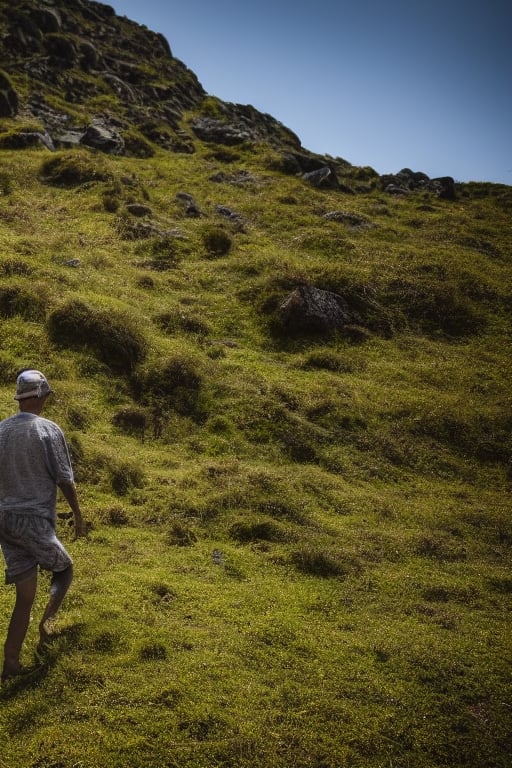highly detailed photo of a (earth elemental:1.2) walking along a rugged hillside,
1boy,

realistic, depth of field, blurry background,

mountainous terrain,

photorealistic,
cinematic photography,






