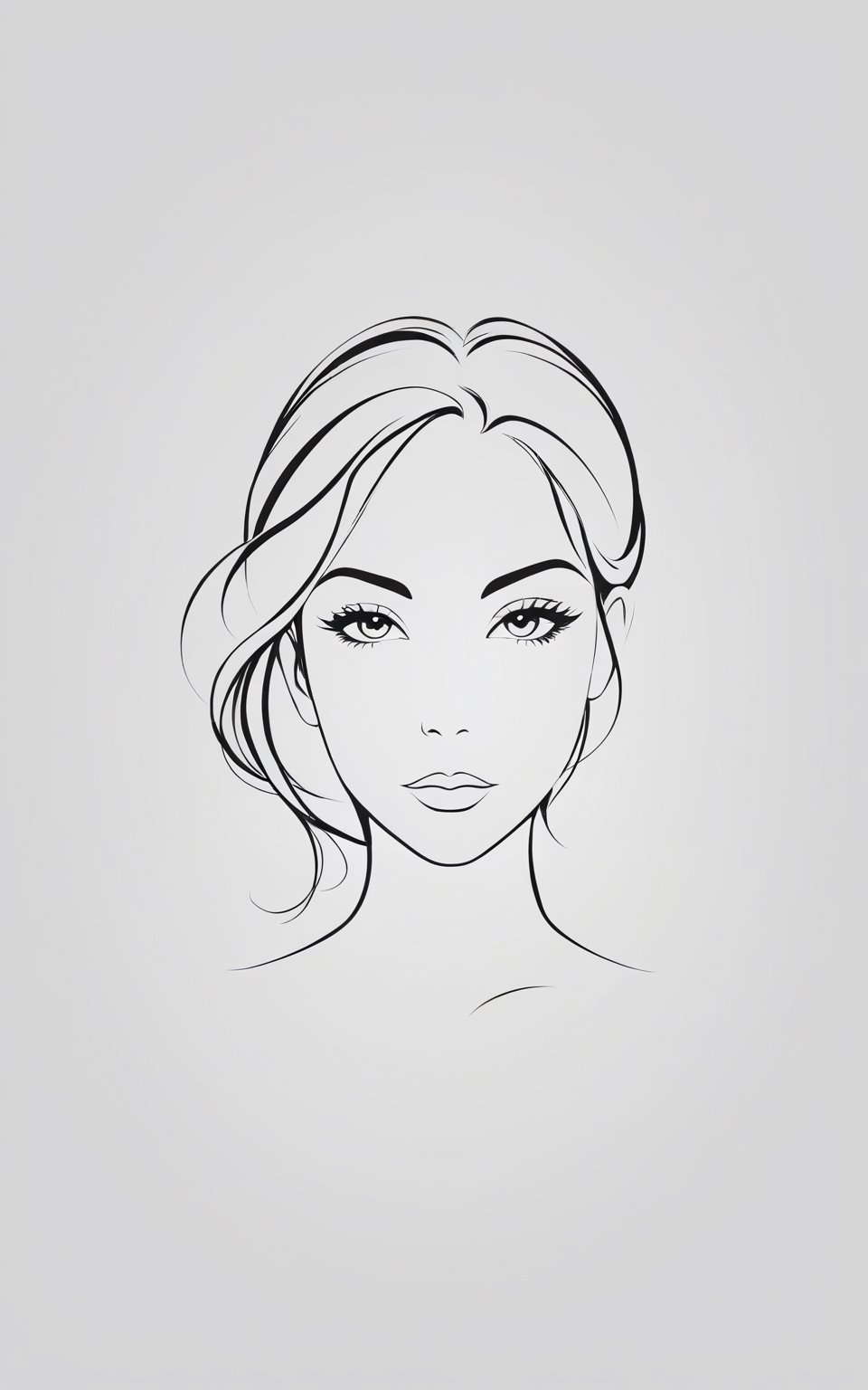 beautiful woman, very minimalist art style,  by vovin, 2d style vector,artint,vector art illustration, minimalism