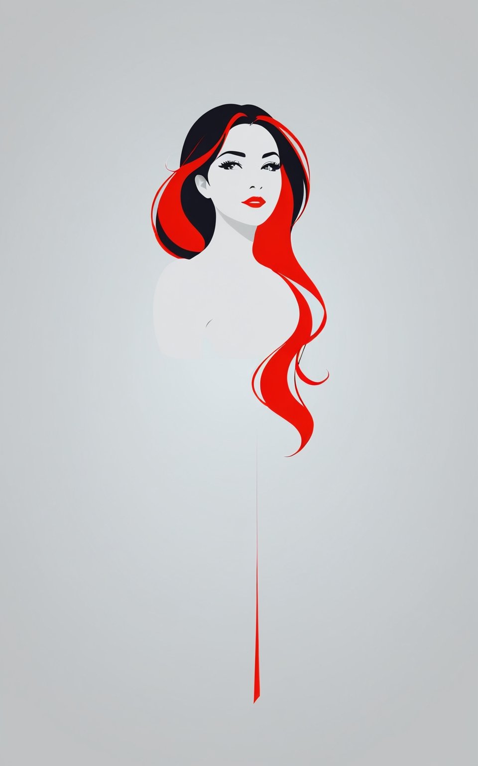 beautiful woman, very minimalist art style,  by vovin, 2d style vector,artint,vector art illustration, minimalism