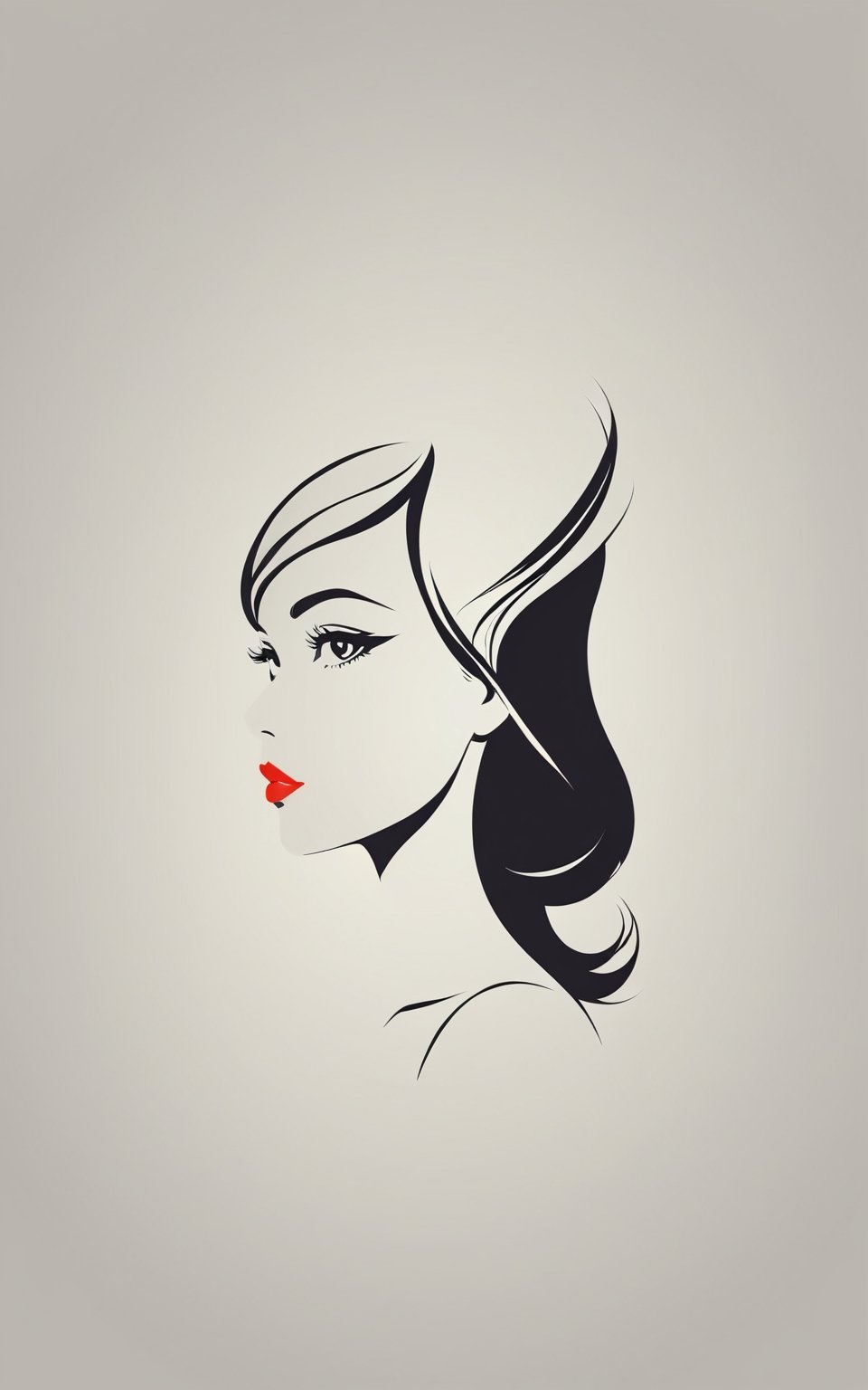 beautiful woman, very minimalist art style,  by vovin, 2d style vector,artint,vector art illustration