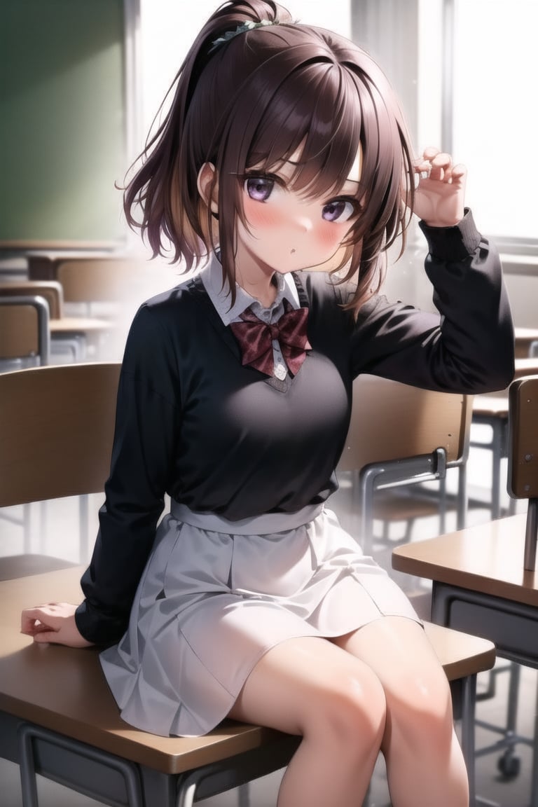 ((main girl)), y, dress, petite, short girl, small girl, classroom, kinderg, many ks in background, 

(