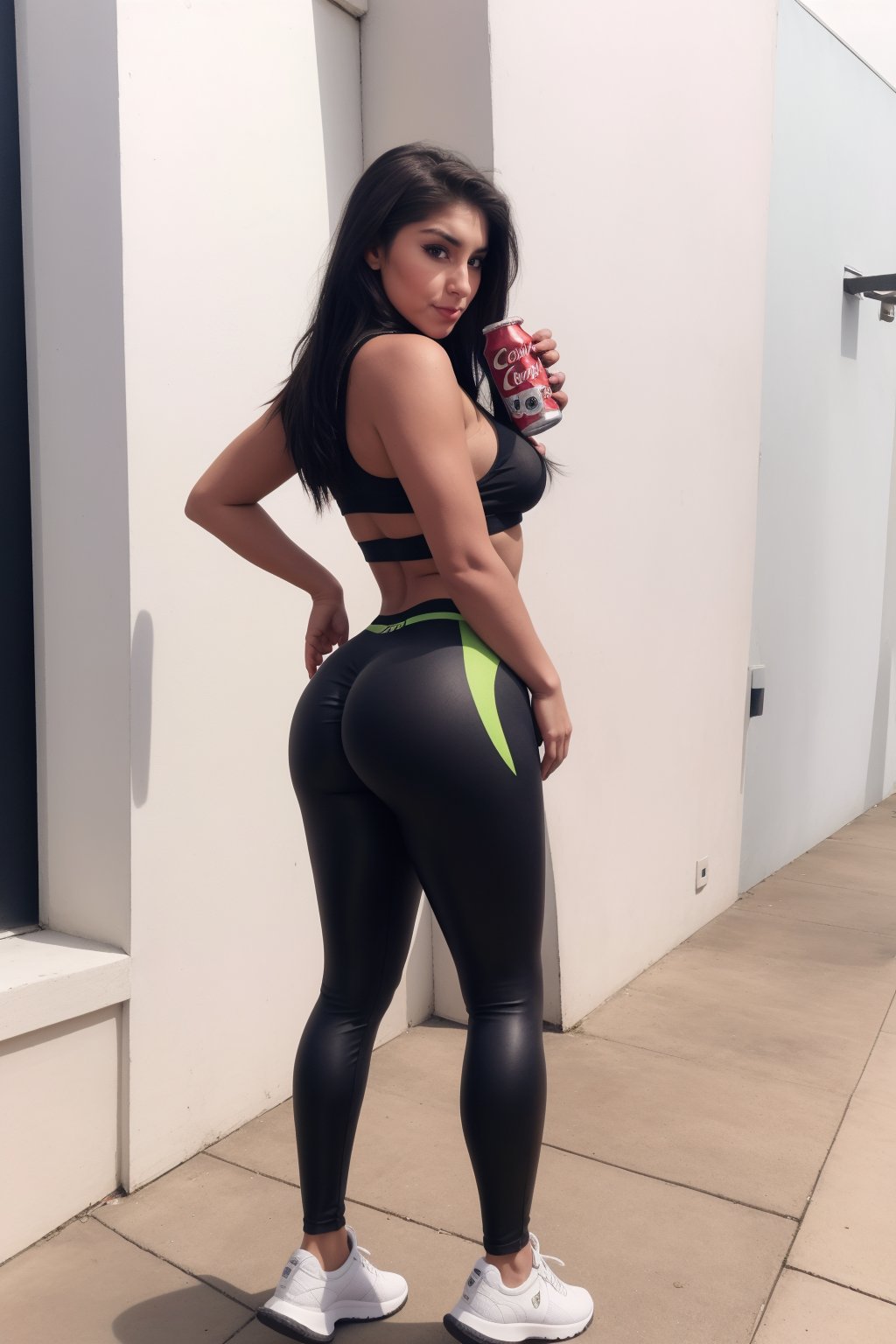 wera sabrosa en leggins  mostrando la cola , se le marca la pantaleta , y tiene las piernas abiertas,marcando pezones
