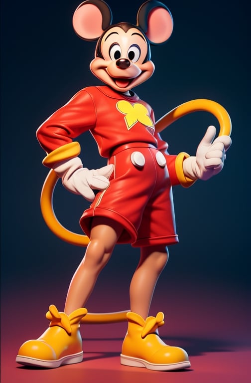 The longtime icon and mascot of The Walt Disney Company, Mickey is an anthropomorphic mouse who typically wears red shorts, large yellow shoes, and white gloves ...