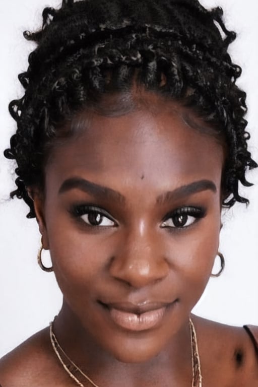 1girl, solo, long hair, looking at viewer, black hair, bare shoulders, brown eyes, jewelry, hairband, earrings, pants, dark skin, necklace, off shoulder, nail polish, sweater, dark-skinned female, lips, fingernails, book, eyelashes, makeup, forehead, ribbed sweater, curly hair, hoop earrings, nose, pen, pencil, big hair, off-shoulder sweater, very dark skin, dreadlocks, full body view, walking

