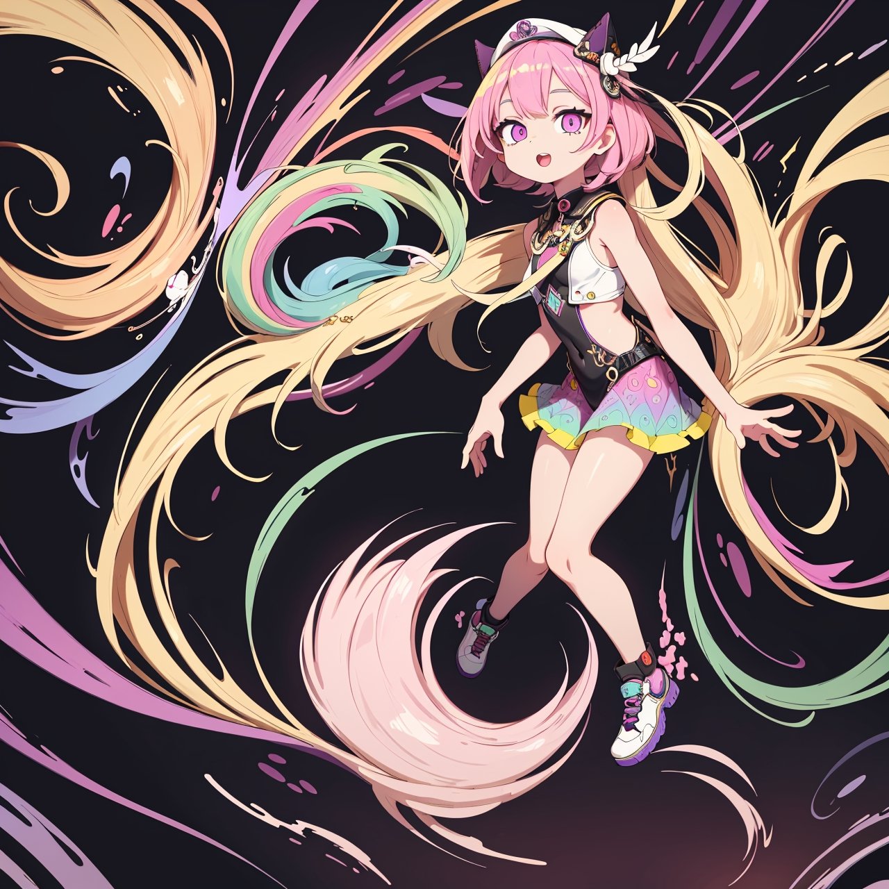 (young female:1.2), loli, dynamic pose, dynamic angle,
psychedelic art, vibrant colors, swirling patterns, optical illusions, hallucinatory visuals, mind-expanding imagery, counterculture influence, absurdres, highres, ultra detailed,