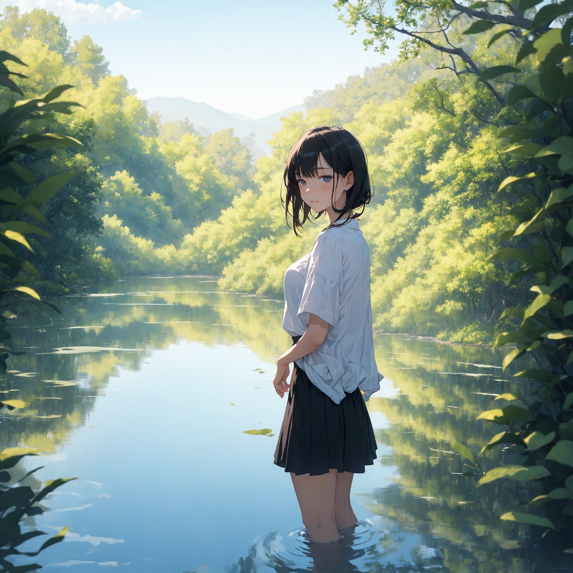 (young beautiful girl:1.3)
BREAK
, Illustrate an image using soft pastel colors, with a gentle, dreamy quality and a focus on light and atmosphere.
BREAK
, Capture a serene lakeside view, with calm waters, lush vegetation, and a sense of tranquility and reflection.