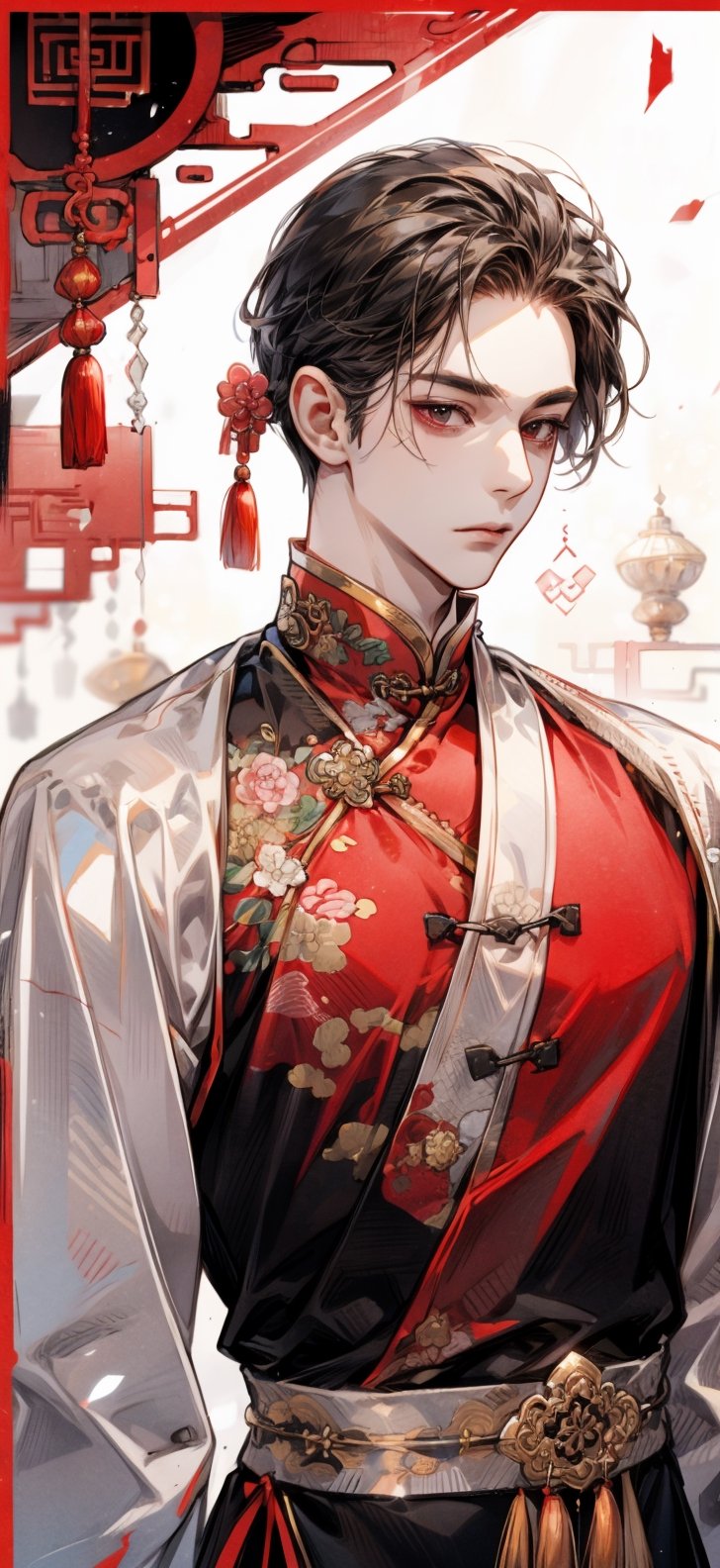 1guy, traditional chinese_clothes, etherial aura, 
