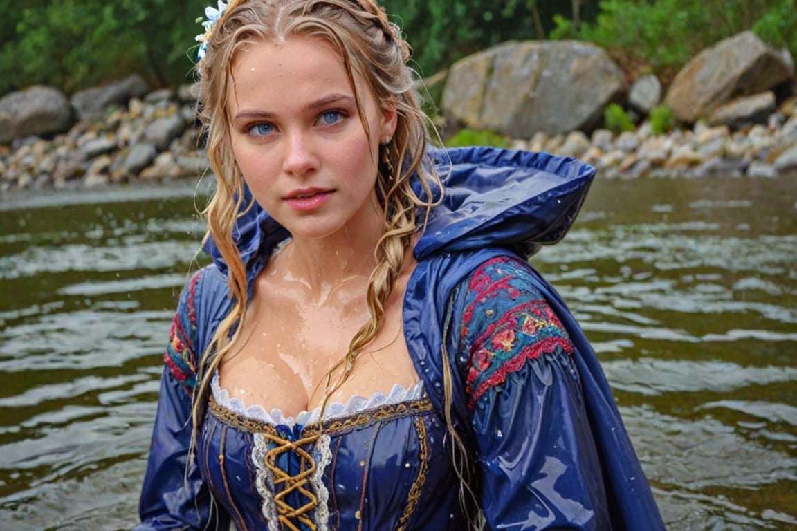 (wet clothes, wet hair, wet, wet face, wet skin,  : 1.4 ),(two Beautiful German queen ),(greater details in definitions of face and eyes), (realistic and detailed skin textures), (extremely clear image, UHD, resembling realistic professional photographs, film grain), beautiful blonde hair,beautiful blue iris, ((wearing Baroque-style dirndl ballgowns and royal cloak with vibrant colors, submerge, hug, very wet drenched hair, wet face:1.2)), infused with norwegian elements. The dress combines intricate lace and embroidery with colorful ballgown-inspired patterns. A wide obi belt cinches her waist, while puffed sleeves and delicate accessories complete the look, showcasing a striking fusion of cultures.,ct-drago
.
, soakingwetclothes, wet clothes, wet hair, Visual Anime,art_booster,anime_screencap,fake_screenshot,anime coloring