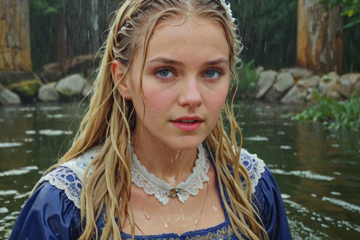 (wet clothes, wet hair, wet, wet face, wet skin,  : 1.4 ),(two Beautiful German queen ),(greater details in definitions of face and eyes), (realistic and detailed skin textures), (extremely clear image, UHD, resembling realistic professional photographs, film grain), beautiful blonde hair,beautiful blue iris, ((wearing Baroque-style dirndl ballgowns and royal cloak with vibrant colors, submerge, two girls hugging, very wet drenched hair, wet face:1.2)), infused with norwegian elements. The dress combines intricate lace and embroidery with colorful ballgown-inspired patterns. A wide obi belt cinches her waist, while puffed sleeves and delicate accessories complete the look, showcasing a striking fusion of cultures.,ct-drago
.
, soakingwetclothes, wet clothes, wet hair, Visual Anime,art_booster,anime_screencap,fake_screenshot,anime coloring