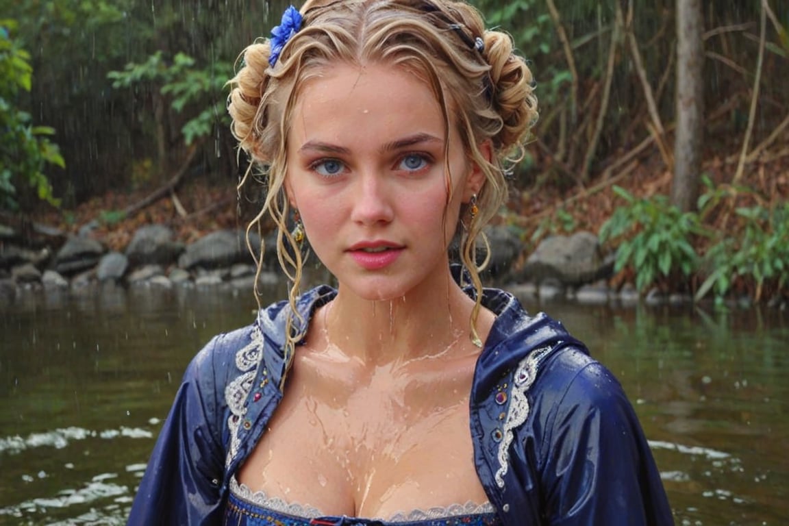 (wet clothes, wet hair, wet, wet face, wet skin,  : 1.4 ),(two Beautiful German queen ),(greater details in definitions of face and eyes), (realistic and detailed skin textures), (extremely clear image, UHD, resembling realistic professional photographs, film grain), beautiful blonde hair,beautiful blue iris, ((wearing Baroque-style dirndl ballgowns and royal cloak with vibrant colors, submerge, two girls hugging, very wet drenched hair, wet face:1.2)), infused with norwegian elements. The dress combines intricate lace and embroidery with colorful ballgown-inspired patterns. A wide obi belt cinches her waist, while puffed sleeves and delicate accessories complete the look, showcasing a striking fusion of cultures.,ct-drago
.
, soakingwetclothes, wet clothes, wet hair, Visual Anime,art_booster,anime_screencap,fake_screenshot,anime coloring