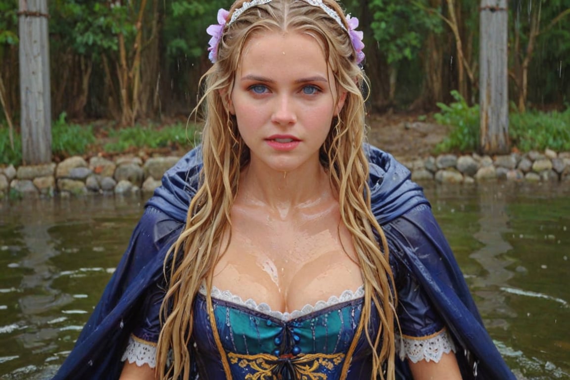 (wet clothes, wet hair, wet, wet face, wet skin,  : 1.4 ),(two Beautiful German queen ),(greater details in definitions of face and eyes), (realistic and detailed skin textures), (extremely clear image, UHD, resembling realistic professional photographs, film grain), beautiful blonde hair,beautiful blue iris, ((wearing Baroque-style dirndl ballgowns and royal cloak with vibrant colors, submerge, two girls hugging, very wet drenched hair, wet face:1.2)), infused with norwegian elements. The dress combines intricate lace and embroidery with colorful ballgown-inspired patterns. A wide obi belt cinches her waist, while puffed sleeves and delicate accessories complete the look, showcasing a striking fusion of cultures.,ct-drago
.
, soakingwetclothes, wet clothes, wet hair, Visual Anime,art_booster,anime_screencap,fake_screenshot,anime coloring