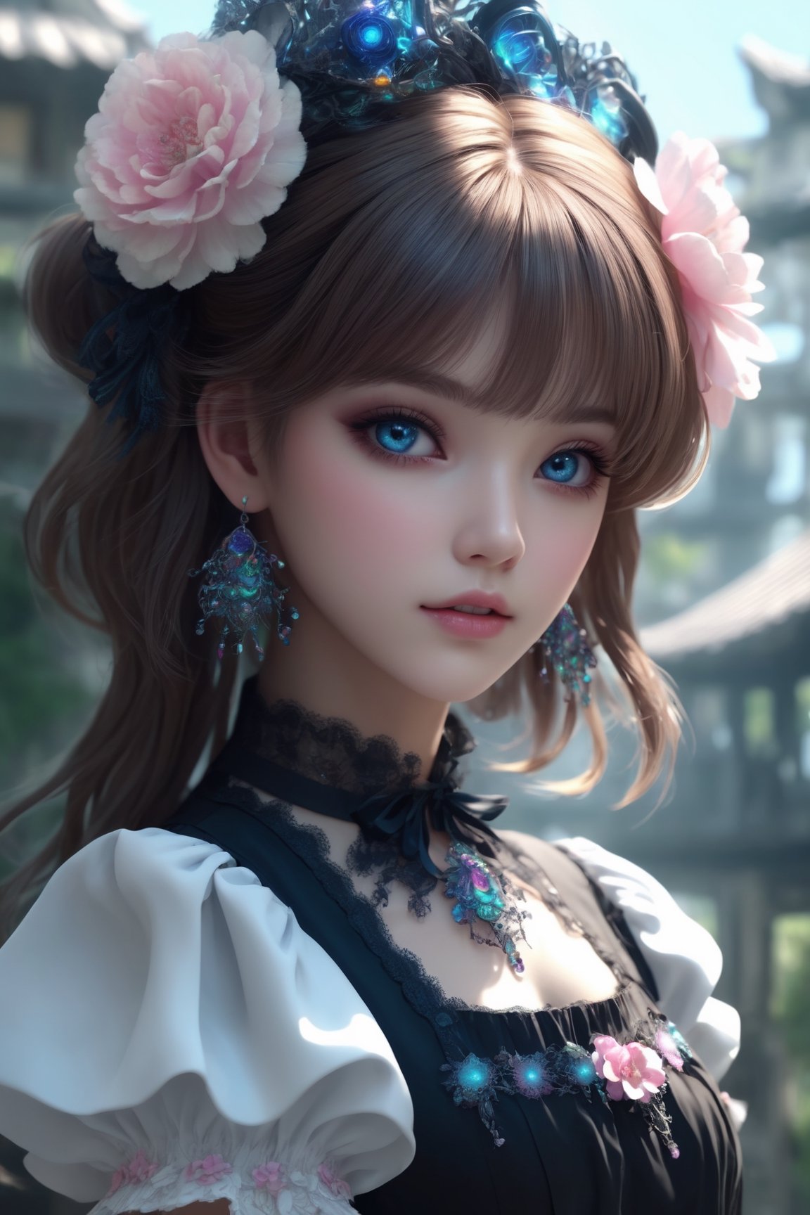 (masterpiece, top quality, best quality, official art, beautiful and aesthetic:1.2), (alluring_lolita_girl), extreme detailed, (fractal art:1.3), colorful, highest detailed, zoom_out, perfect eyes, random hairstyle