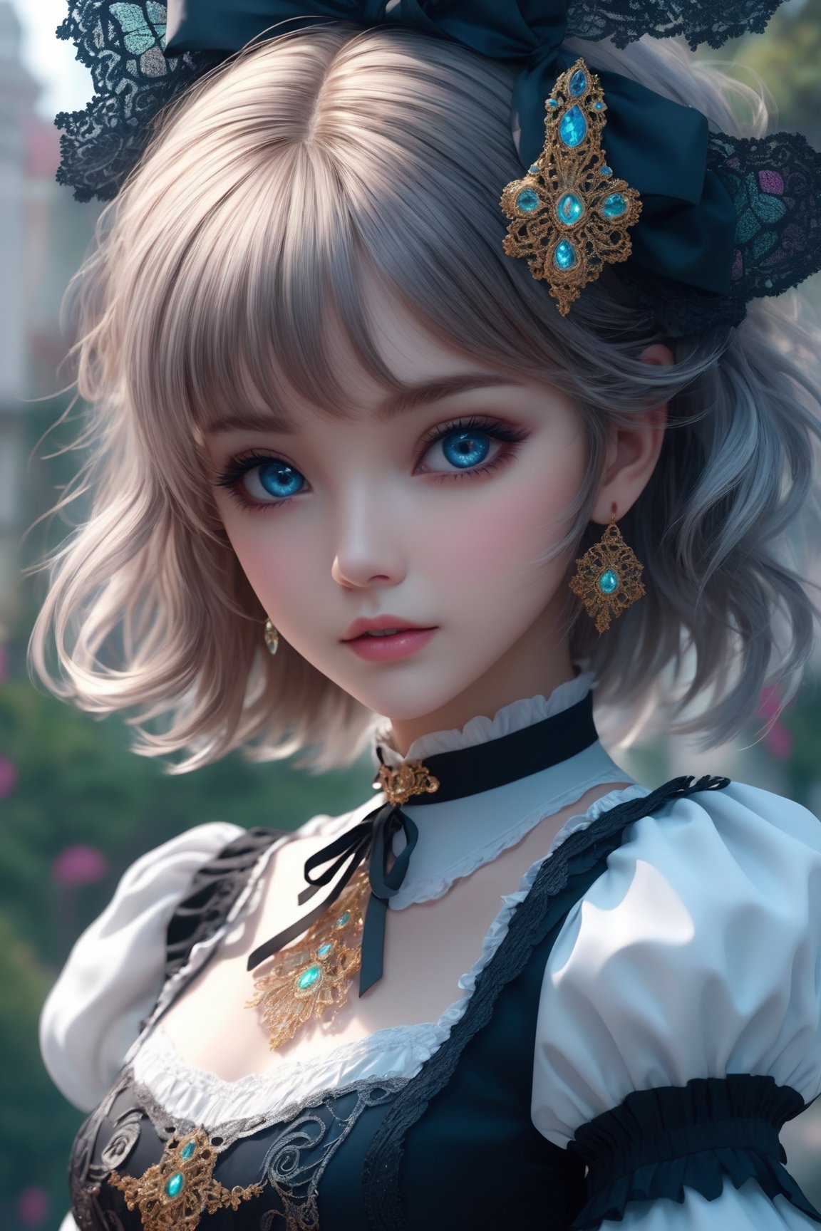 (masterpiece, top quality, best quality, official art, beautiful and aesthetic:1.2), (alluring_lolita_girl), extreme detailed, (fractal art:1.3), colorful, highest detailed, zoom_out, perfect eyes, random hairstyle