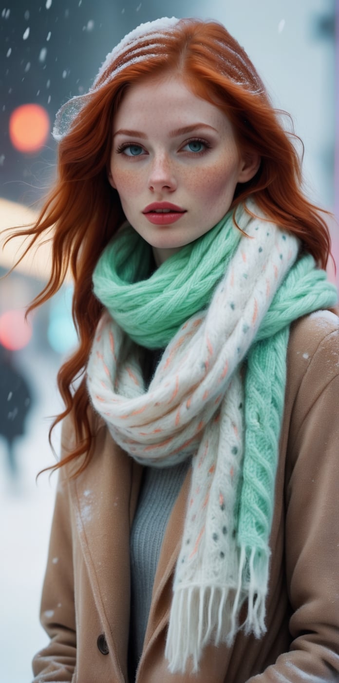 Face behind wooly scarf, (((small naked breast))), (full body HD photo)
BREAK
Young (((naked))) Petite redhead Woman in snow, wearing thin ((цфшые-вууз)) pantyhose,
Freckles, cute face, face Hidden behind Pastell neon Striped wooly scarf, only blushed flirting eyes visiblevery Detailed, awesome Quality, reflecting, luminescent, translucent, Ethereal, Aura, 80s DARK dystopian Blade Runner Flair, very detailed, uhd, masterpiece, White smoke, light beams through smoke,DonMB4nsh33XL 