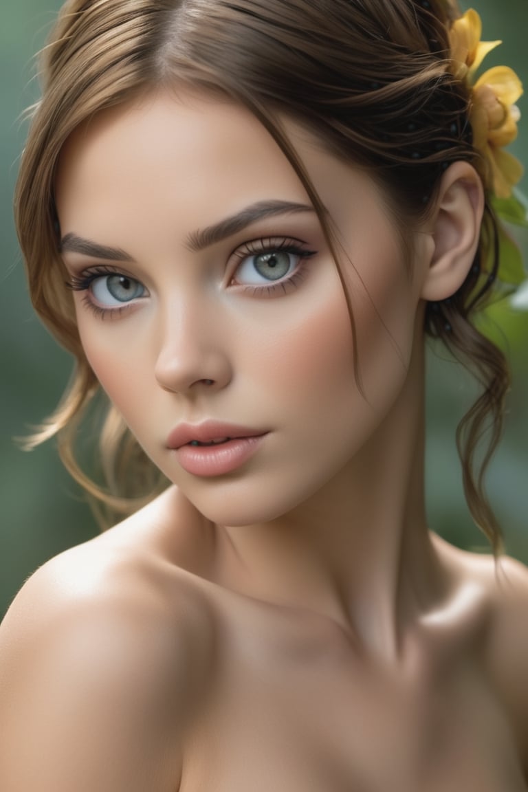 lucy as real woman, amazon, very gorgeous woman, ai human, realistic high definition photo,
 body art fashion,
beautiful face & eyes,details high realism,background surreal 4d
,naked,nude,nsfw,