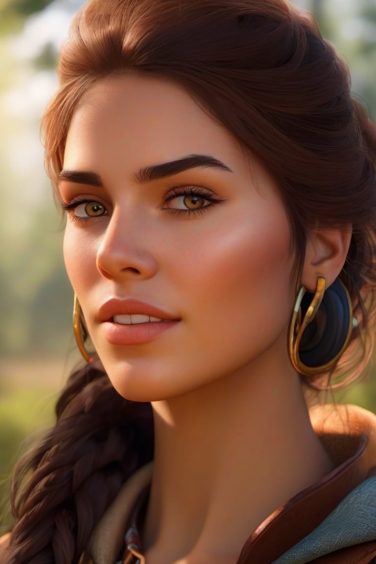 Portrait of a cowboy girl, in the forest, 8k,similar face