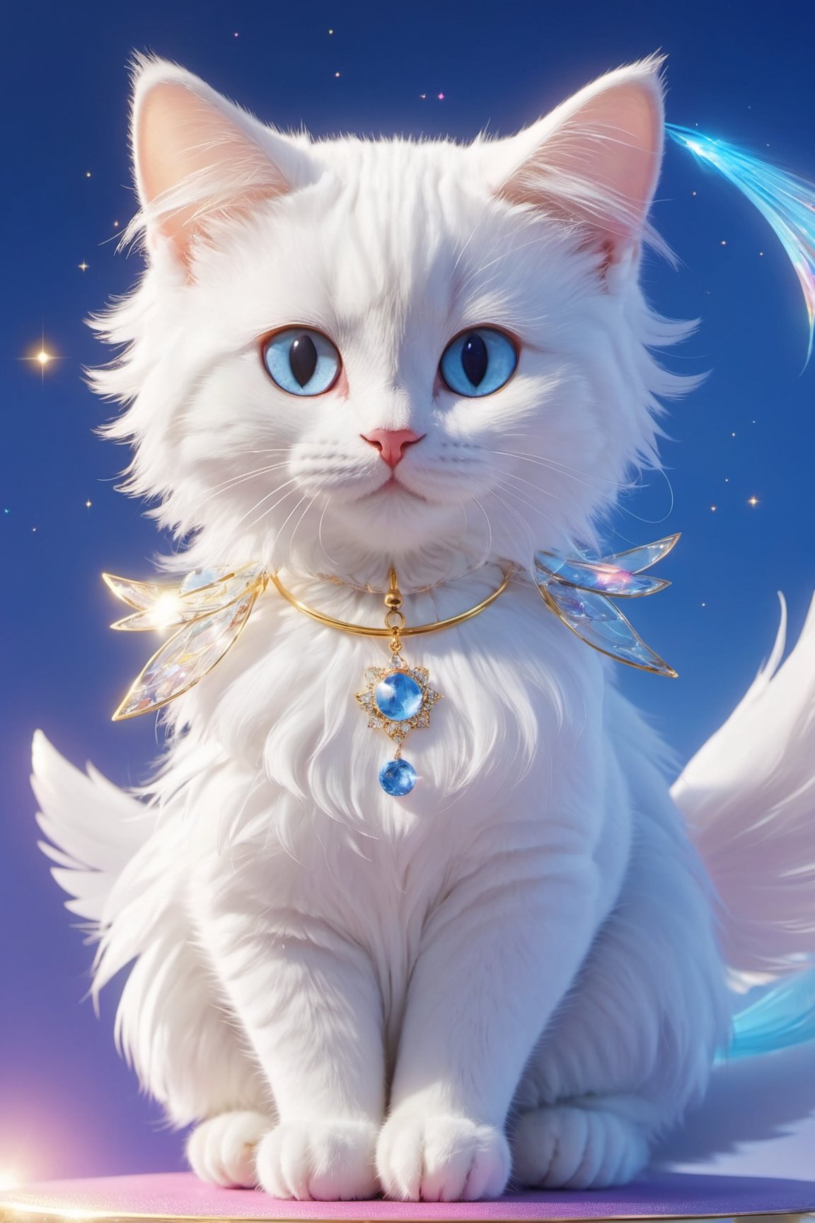 Angelic cat, mystirious aura, She is the Angel of cat