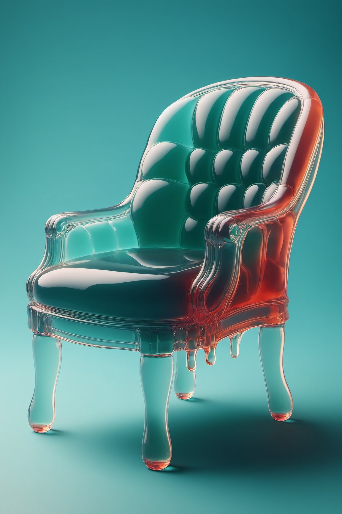 Magnificent Eames Lounge Chair made of jelly. ((((jelly scene))),more detail XL