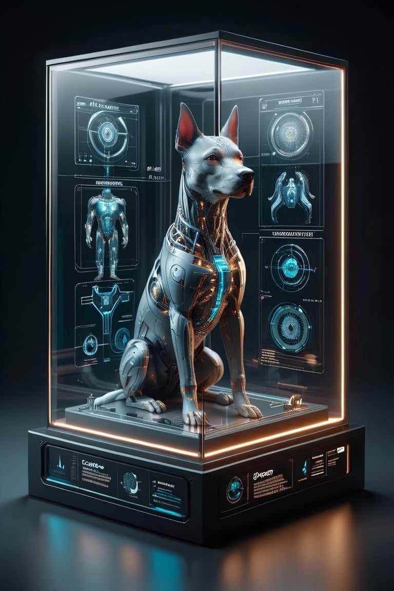 "Generate an image through StyleGAN illustrating the process of a cyborg Argentinian Dogo being produced by a colossal 3D printer. Envision the intricate details as the cybernetic elements are seamlessly integrated into the gog form. Emphasize the technological and futuristic aspects of the scene, with the 3D printer in action and layers of cyber enhancements taking shape. Consider a dynamic composition that showcases both the advanced technology and the whimsical combination of a dog and cybernetics.",c1bo,aw0k dog,swpdgo