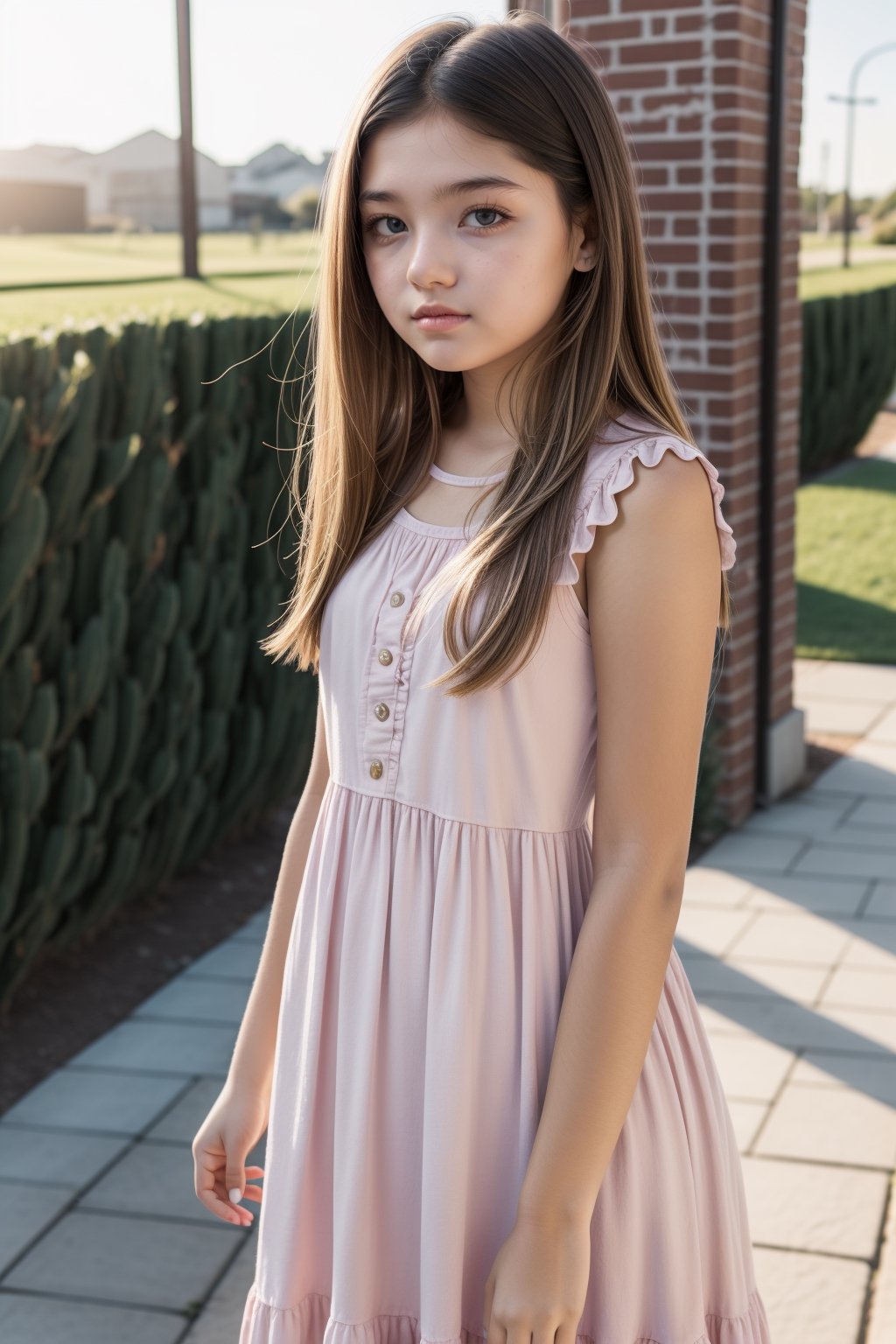 A 16 years old girl, baby dress, sunlight lighting 