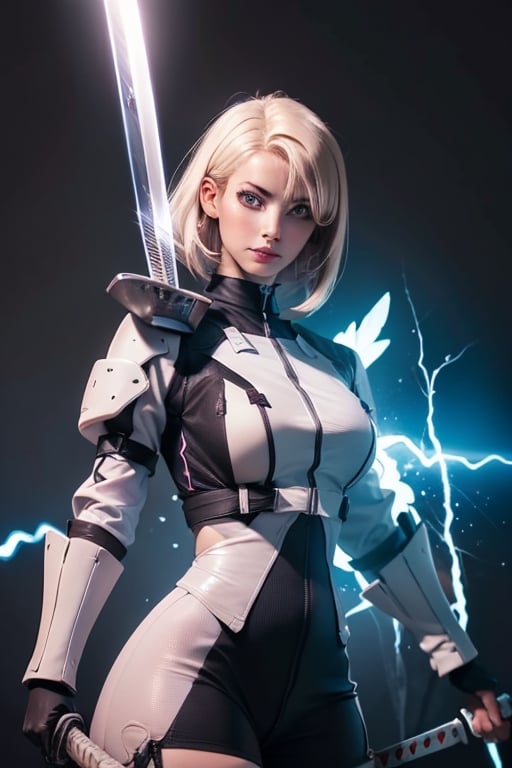 Enjinight, short blonde hair, (hailoknight, Solo, 1girl, holding giant white energy sword infront of her, holding sword:1.3), (simple glowing background:1.25), masterpiece, best quality, wide-angle, Hyperdetailed, masterpiece, best quality, 8k, natural lighting, soft lighting, sunlight, HDR (High Dynamic Range), Maximum Clarity And Sharpness, Multi-Layered Textures,enjinight