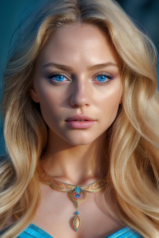 female made from the most beautiful women in the world, sexy female, pefect face, super realism, photo real, long light blonde wavy hair, blue eyes, skimpy_sexy_outfit, super ornate jewelry, modelshoot style, super realistic, 4k, expert lighting, perfect symmetry, Realism, Makeup, Face makeup, full_bodyperfect face,ENHANCE, 