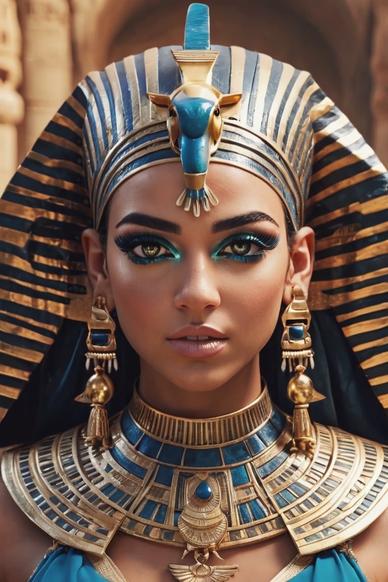 female made from the most beautiful egyptian god women in the world,  modelshoot style, super realistic,  4k,  expert lighting,  perfect symmetry, Realism, Makeup, Face makeup,,,
