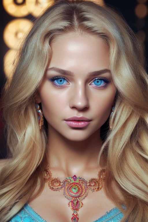 female made from the most beautiful women in the world, sexy female, pefect face, super realism, photo real, long light blonde wavy hair, blue eyes, skimpy_sexy_outfit, super ornate jewelry, modelshoot style, super realistic, 4k, expert lighting, perfect symmetry, Realism, Makeup, Face makeup, full_bodyperfect face,ENHANCE, 