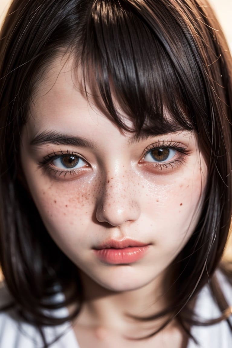 (best_quality), (ultra_detailed), photo of beautiful 18-year-old girl, pastel hair, freckles sexy, beautiful, close up, young, DSLR, 8k, natural skin, textured skin