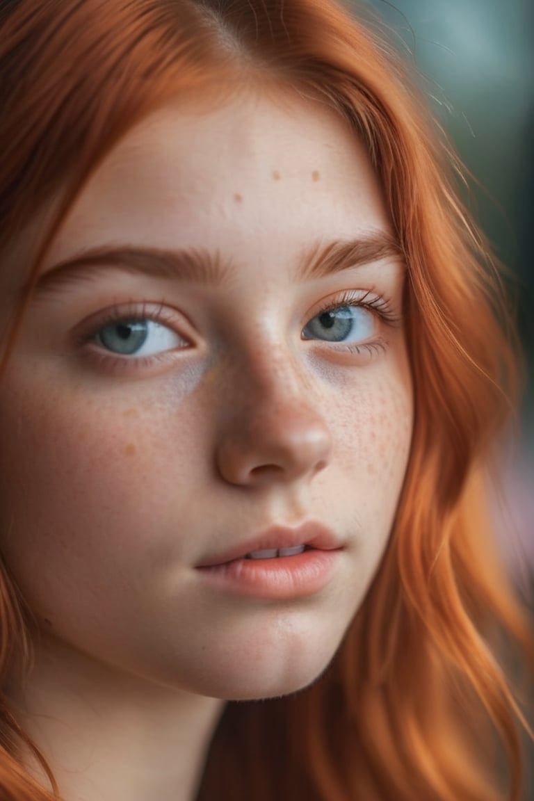 (best_quality), (ultra_detailed), photo of beautiful 18-year-old girl, pastel hair, freckles sexy, beautiful, close up, young, DSLR, 8k, natural skin, textured skin