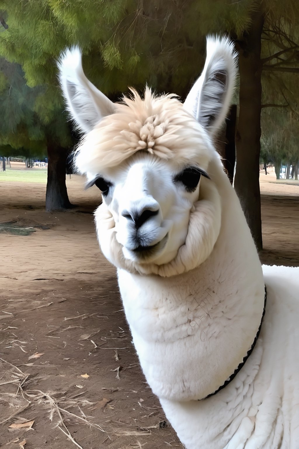 una alpaca con la legendaria cara de bestia