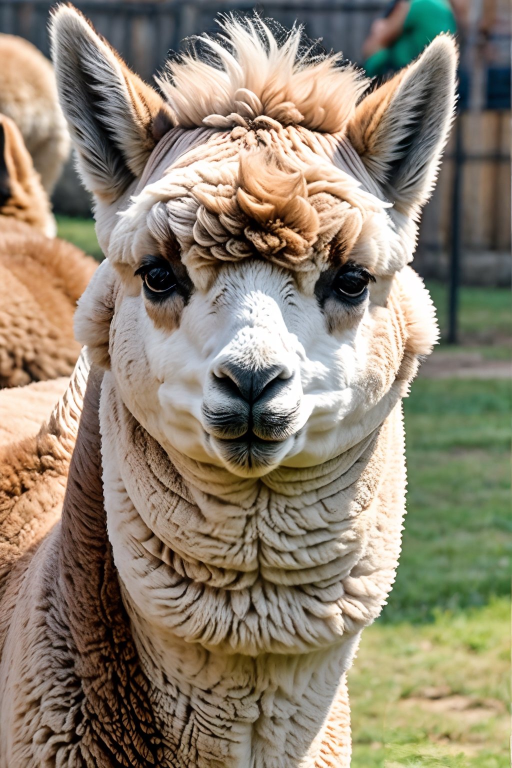 una alpaca con la legendaria cara de bestia