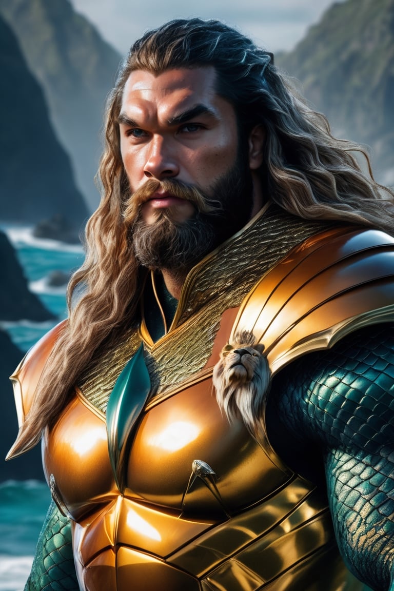 photo, 8k portrait aquaman looking like a lion, intricate, elegant, highly detailed, majestic, digital photography, art by artgerm and ruan jia and greg rutkowski, hdr, realistic, high definition