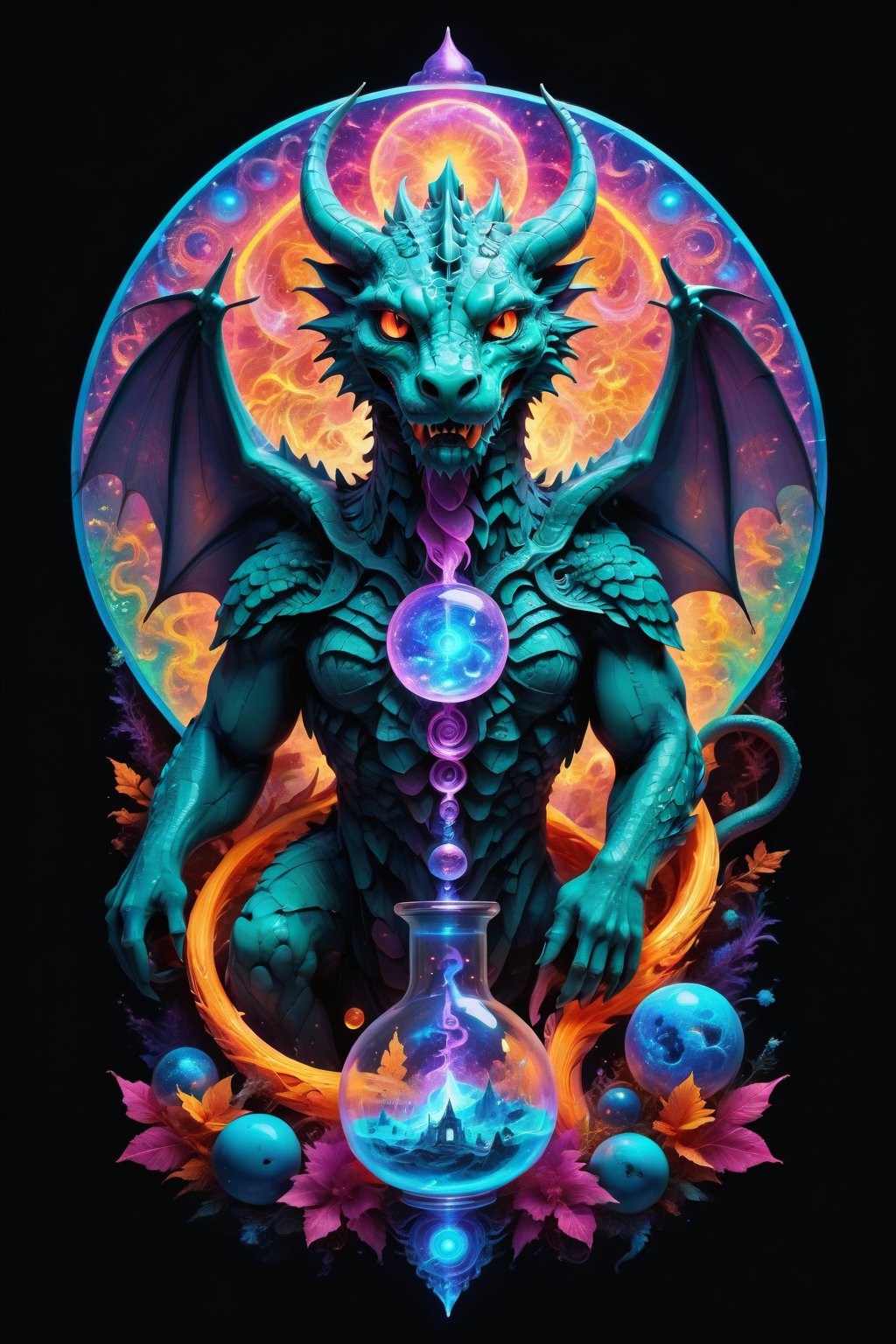 beautiful cosmic dragon that lives in skull of a god, chaos energy that forms a elegant hourglass and balanced scales,dragon , skulls,cosmic, nebulous soliloquy with psychatronic interface with god,transparent caustics,epic composition,universal energy, uv pastel colours, sacred geometry, minalmist design,clean line work, uv edges,neon, transparent background,elegant, art image is centered with empty space as a boarder, high contrast, ultra detailed, not over complex, hour glass of the universe , scales to weigh souls , trippy, uv, neon. Hourglass of time and space with worlds that tells a story inside, uv highlights 
 fractals, sacred  geometry  and vivid color, 
 . Spirit realm, metaphysical realm, esoteric,style , psychedelic landscape  , (masterpiece, best quality, ultra-detailed), (perfect hands, perfect anatomy), High detailed, detailed background, anatomically correct , beautiful face, detailed hands, perfect eyes, expressive eyes, score_9, score_8_up, score_7_up, best quality, masterpiece, 4k,visionary art,ULTIMATE LOGO MAKER [XL],bl4ckl1ghtxl,dd4ught3r,Sexy Girl score_9_up,extremely detailed,concept,Sexy Girl