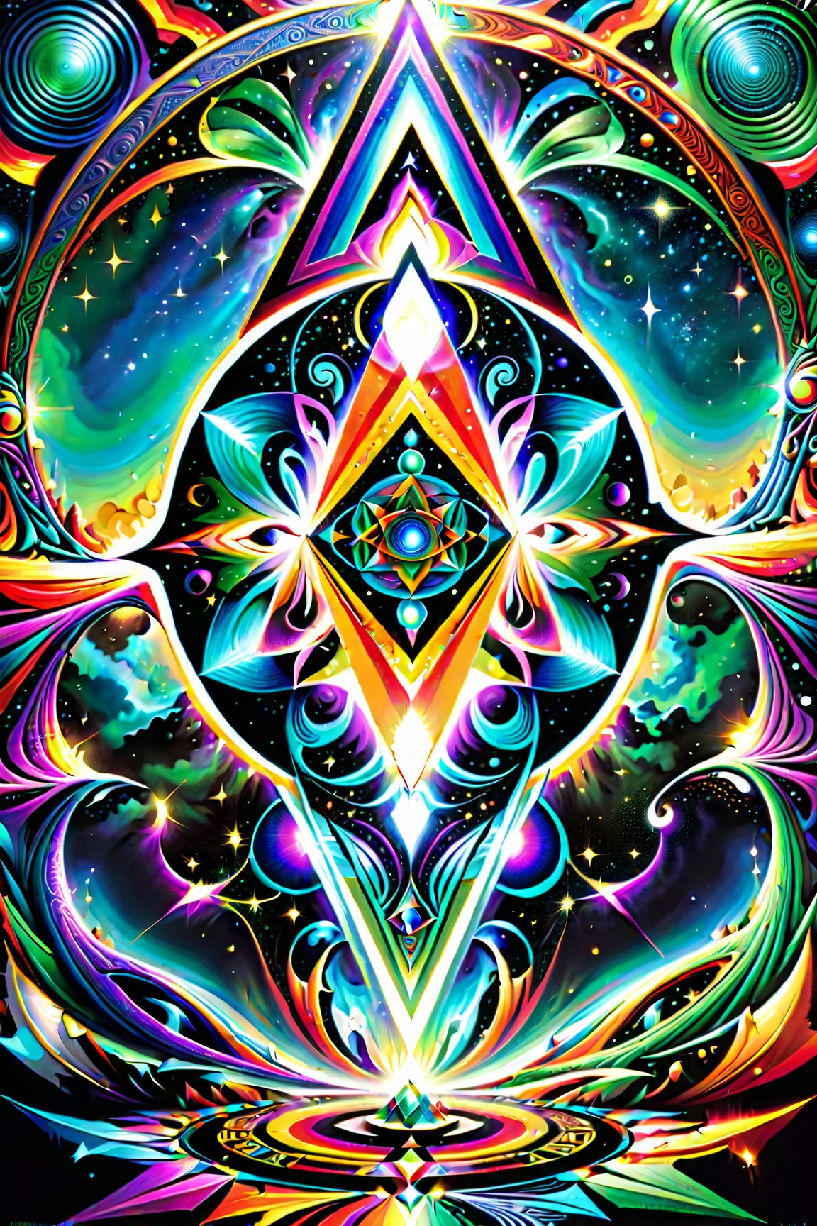 (( Psychedelic landscape environment in the style of visionary art,  center composition.symmetrical,over layers of sacred geometry, energy ribbons, psychedelic elements,Geometric Halftone,geometric patterns, sacred geometry,magical energy,visionary,Psychedelic,. Vibrant, visionary art, visionary art,hyper detailed, natural lighting, epic composition, dynamic image, with feeling of desire and Majesty)), uv color highlights, uv highlights colors, symmetrical image .center composition.symmetrical,over layers of sacred geometry, energy ribbons, psychedelic elements,Geometric Halftone,geometric patterns, sacred geometry,magical energy,visionary,Psychedelic, HDR,HD,sharp focus, ultra detail,high detail, dynamic, epic composition, visionary art ,,uv highlights,neon edges, high detail, ,sharp focus,   hd, rich tones (perfect hands, perfect anatomy), High detailed, detailed background, ,
 . Spirit realm, metaphysical realm, esoteric,style , psychedelic landscape  , (masterpiece, best quality, ultra-detailed), , High detailed, detailed background,  score_9, score_8_up, score_7_up, best quality, masterpiece, 4k,visionary art,ULTIMATE LOGO MAKER [XL],bl4ckl1ghtxl,dd4ught3rl score_9_up,extremely detailed,concept,