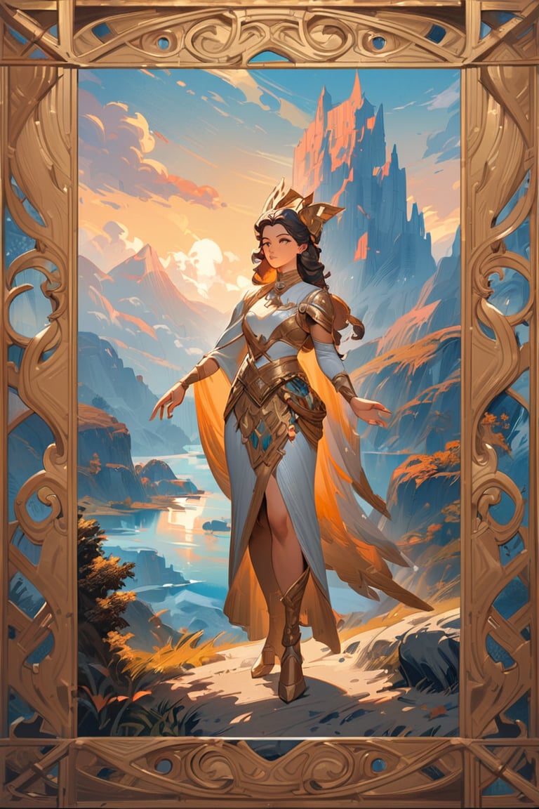 ,oil paint style,classic artwork,standing,fantasy,dnd, goddess girl,newest