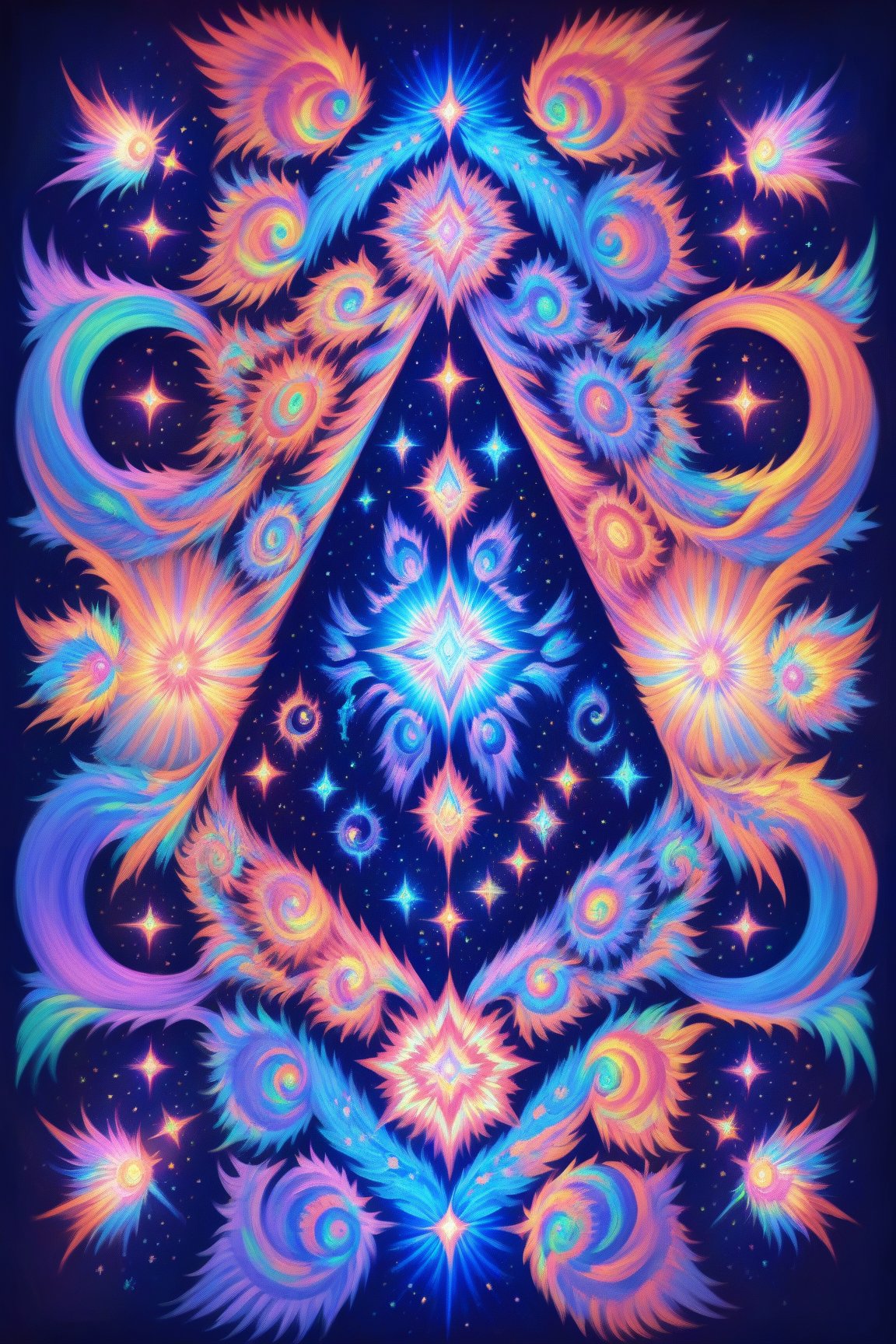  visionary art ,pen art, (symmetrical), spirit guide among a matrix of energy and light,bl4ckl1ghtxl,,transparent caustics light ,epic composition,universal energy, uv pastel colours, sacred geometry, divine being in the comsic astral matrix of another reality,