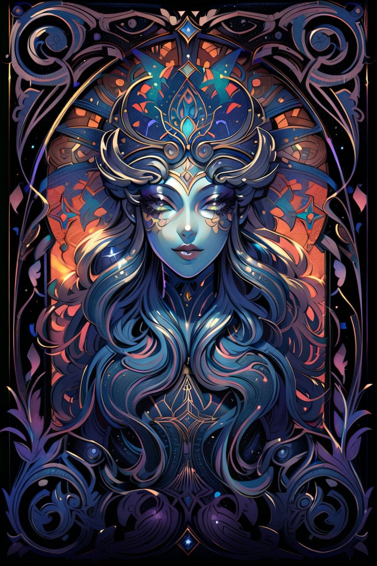 visionary art style , tarot card back art