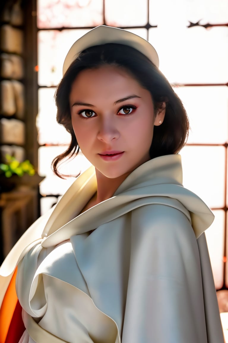 professional photograph, novice of a medieval temple in a white cape,
innocence, white is a color associated with purity and spirituality, beautiful
face of woman, skin with pores, peach fuzz, viral, 1DX Mark III,
Canon EF 85mm f/1.4 L IS USM Lense, shutter speed 1/125,
aperture f/11.0, ISO 100, 8k, HDR, ambient lighting, cinematography,
photorealistic, epic composition, cinematic, color grading,
depth of field, hyper-detailed, editorial photography,
photoshoot, super-resolution,1gir