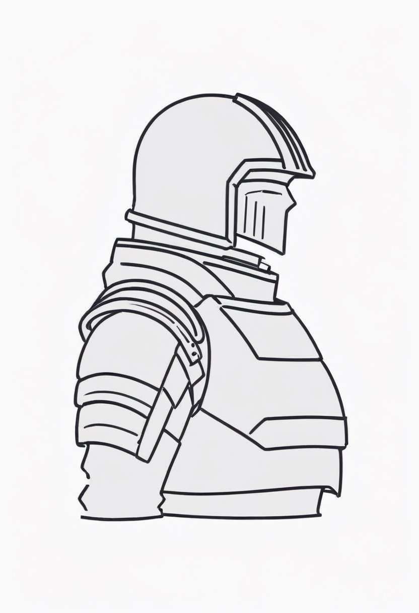 upper body focus, Started, Warhammer,Knight armor,(((solo))),side view, primaris helmet,l1ne, txznl1ne