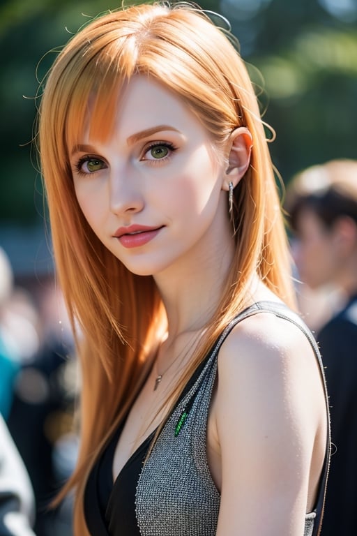 (8k,  RAW photo,  photorealistic:1.25),  ( lipgloss,  eyelashes,  gloss-face,  glossy skin,  best quality,  ultra highres,  depth of field,  chromatic aberration,  caustics,  Broad lighting,  natural shading,  hayley williams,  german girl,  blonde hair,  face peefect,  clear face,  The shape is just right, celebrity,  superstar,  rocker style,  paramore band,  Long hair open face,  wear a Rock outfit,  green eyes,  city,  street.