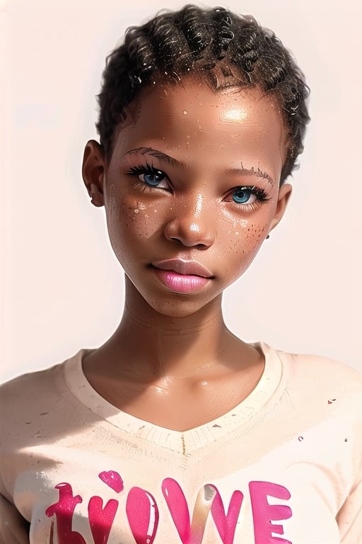 SFW, (masterpiece:1.3), close up portrait of (AIDA_LoRA_EmSam:1.1) in (yellow t-shirt:1.1), little girl, pretty face, beautiful child, very detailed face, (very short afro hair), [bold], [bold afro girl], (looking at viewer with love:1.3), (very detailed natural skin with pores), dolly short, parted lips, dramatic, composition, (studio photo:1.3), (trending on artstation:1.3), kkw-ph1, hdr, f1.5, colorful, (white background:1.1), (isolated on white:1.1), stunningly beautiful, simple background, (((NUDE)))