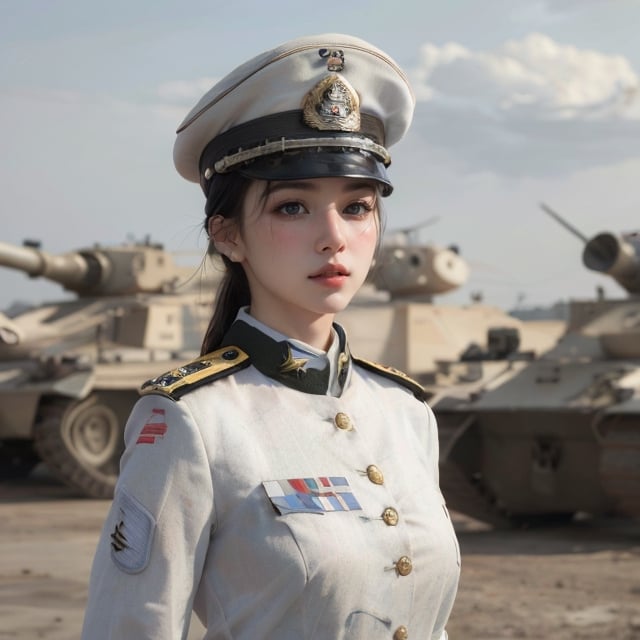 (glamour1.3) photo of a beautiful young confident woman Military officer, BREAK (((wearing offical army white uniform))), BREAK (blush, blemishes:0.6), (goosebumps:0.5), subsurface scattering, iridescent eyes, detailed skin texture, hourglass body shape, textured skin, realistic dull skin noise, visible skin detail, skin fuzz, dry skin, petite, remarkable color, (photorealistic:1.3), fullbody, dramatic lighting, golden_ratio, rule_of_thirds, Fujicolor_Pro_Film,1 girl,slender body,best face ever in Asia