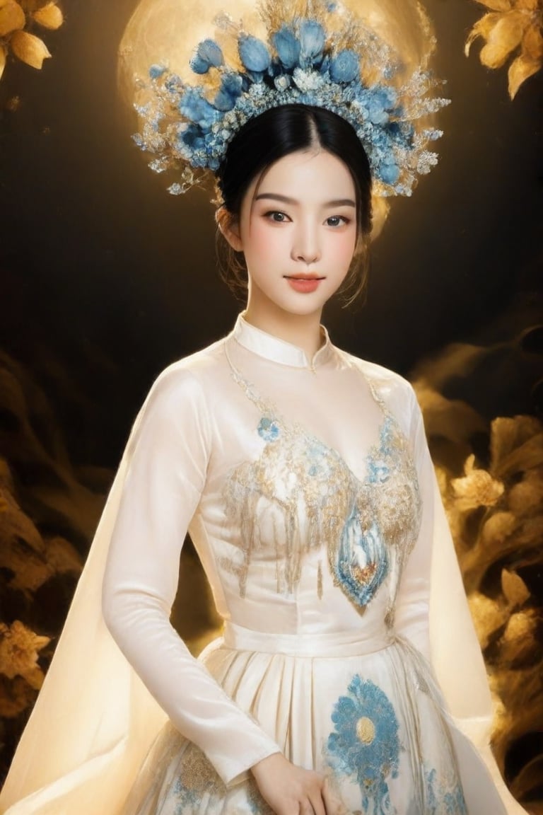 Masterpiece, high quality, high resolution, portrait a queen in China in the 18th century with stylized features.. She is preparing for a sweet night with her husband. Truly Asian Beauty,1girl, supreme (brand) 