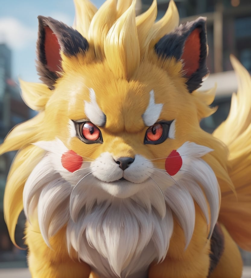 hyper Realistic photo of a Pokémon (Pïkachu:0.9)
hyper Realistic photo of a Pokémon (Arcanine:0.55)
high level of detail, photorealistic style, vibrant colors, dynamic lighting, ultra detailed texture work, CGI rendering, 8k resolution, hyper-detailed textures skin, cinematic quality, immersive