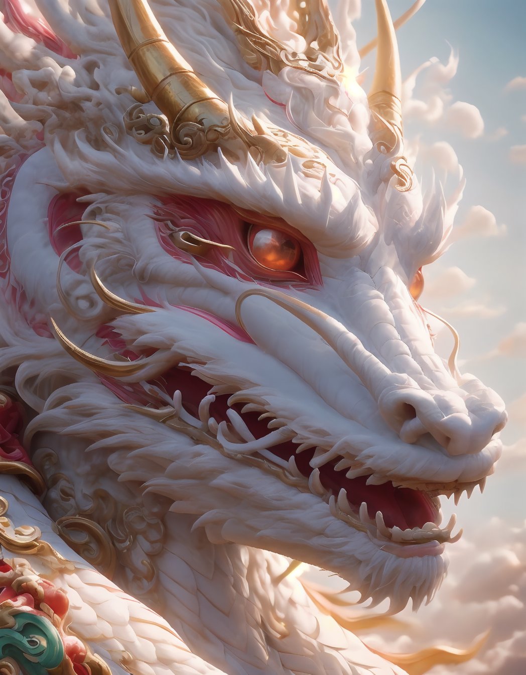 (Best quality), (hyper realistic), a majestic chinese dragon made of fractal forms, ((Astract style)), neons lights, (shiny lines), striking lighting, hyper details textures, hyper detailed skin, perfect contrast, 8k res., (pastel colors soft background), vibrant complementary colors, (sharp focus)