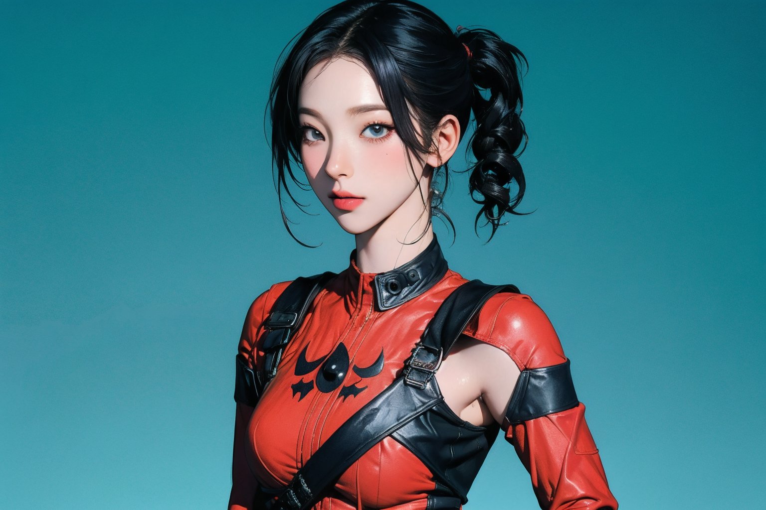 (1girl, ((hip up body, standing,)) deadpool cosplay,) no mask, looking at viewer, cinematic lighting, cinematic composition, hairstyle, magazine cover, blue background, 2D artstyle, split screen by 2,



johyun, wyntracy, hine, hakil, htt, chimai, sim, yuong01, sana, QA, aespakarina, huondey,kn,jisoo