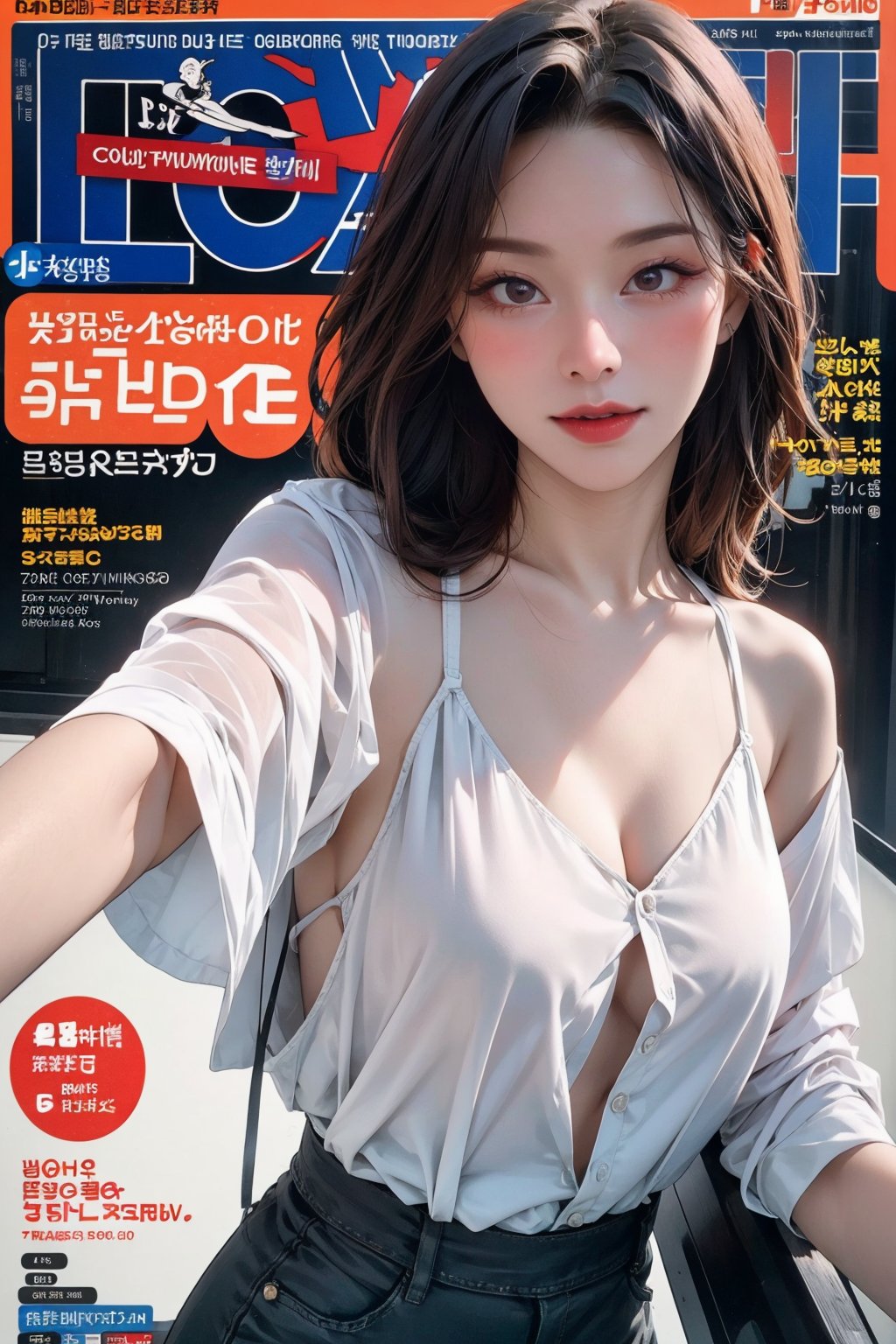 1girl, looking at viewer, kpop idol, styled outfit, on stage, professional lighting, different hairstyle, coloful, magazine cover, best quality, masterpiece, wyntracy,huondey,haohaoulz